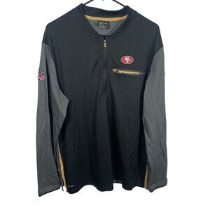 Nike Dri Fit San Francisco 49ers On Field 1/4 Zip Pullover Mens XL NFL Black Red